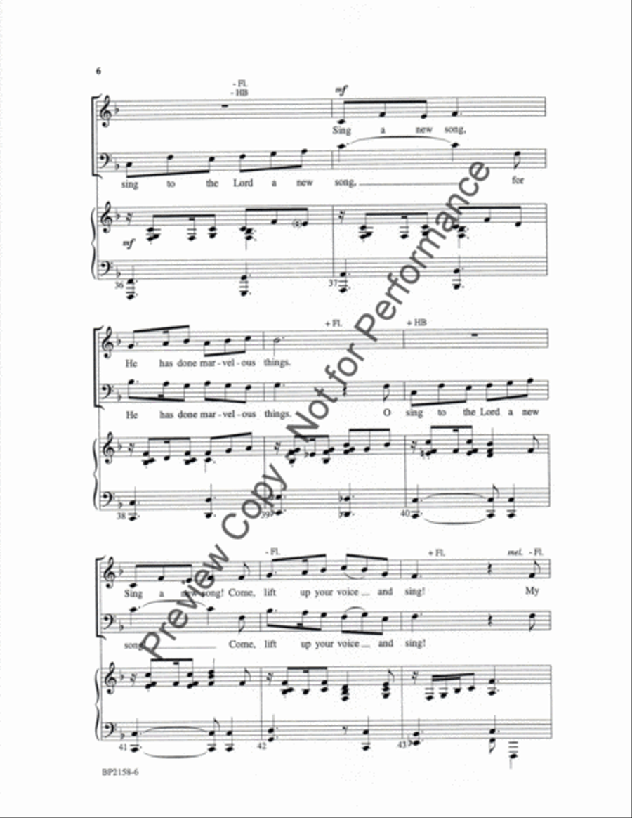 O Sing to the Lord a New Song! 4-Part scores gallery preview page 6