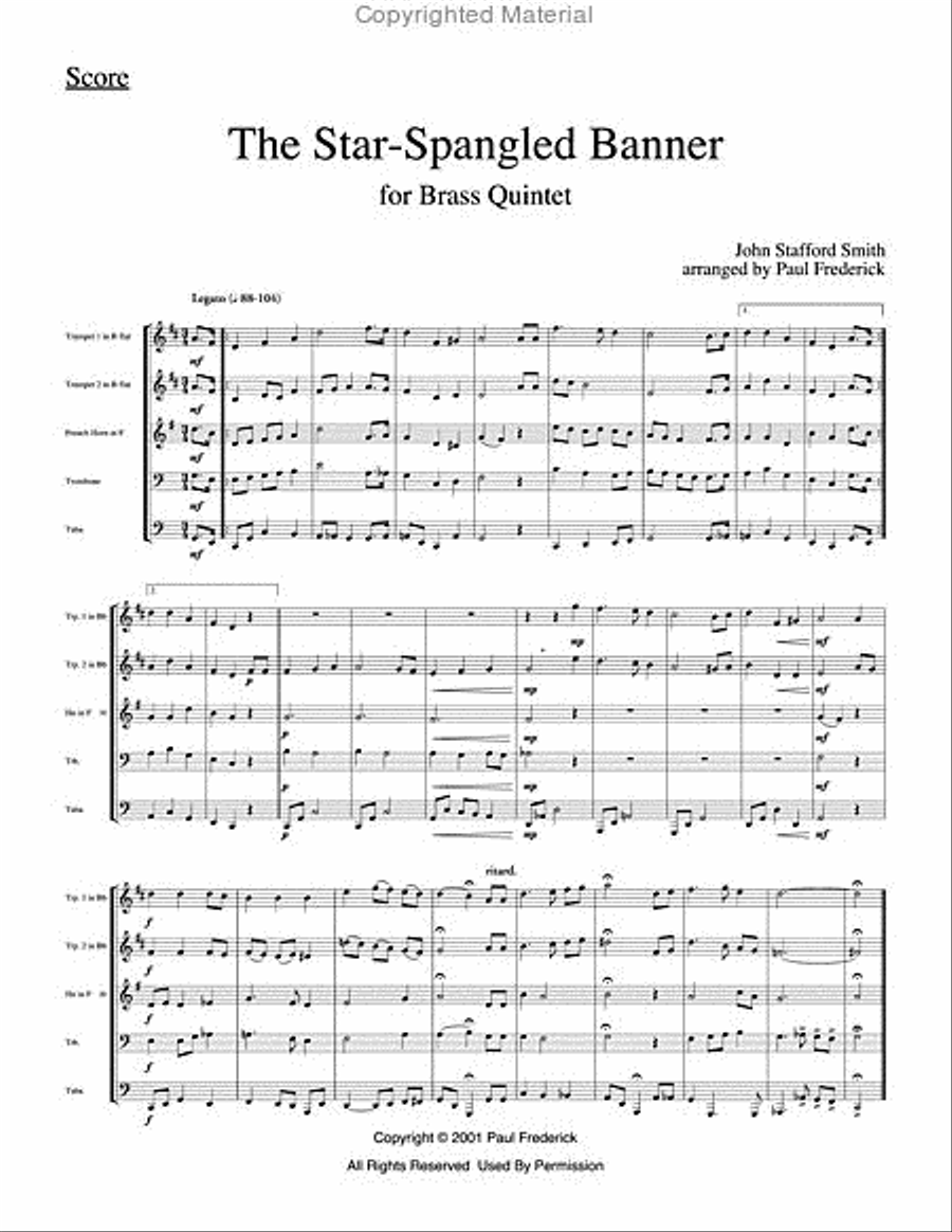 Star-Spangled Banner Brass Quintet scores gallery preview page 2
