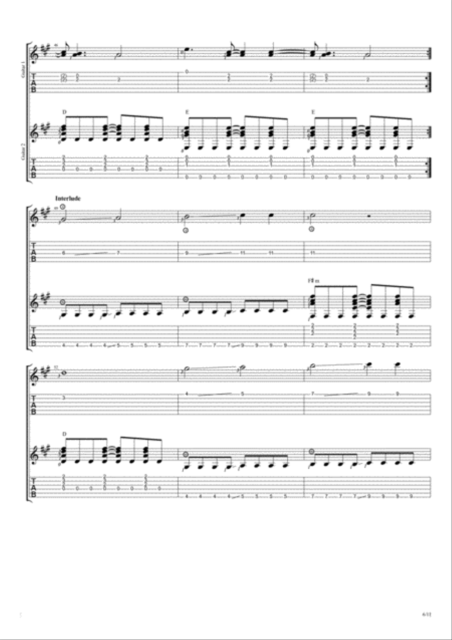 Life Is Beautiful Life Is Beautiful Guitar Tablature scores gallery preview page 6
