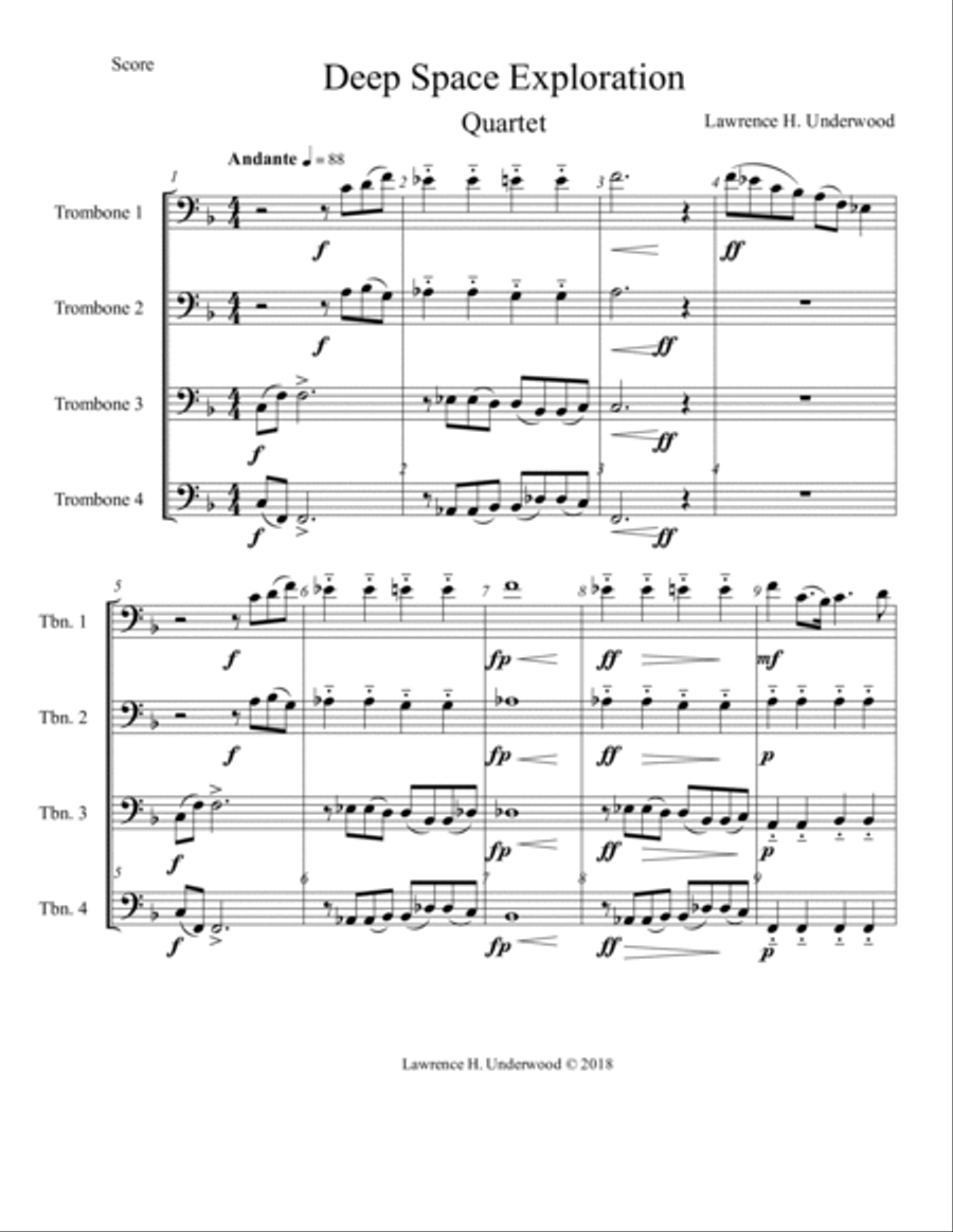 Deep Space Exploration Brass Ensemble scores gallery preview page 2