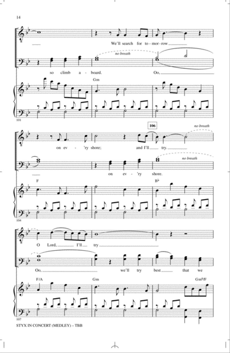 Styx In Concert (Medley) 3-Part scores gallery preview page 13