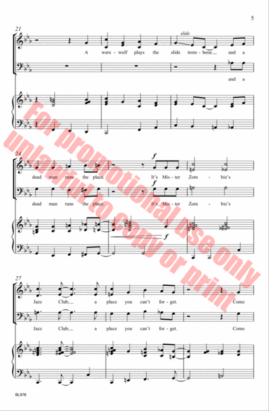 Mister Zombie's Jazz Club Choir scores gallery preview page 8