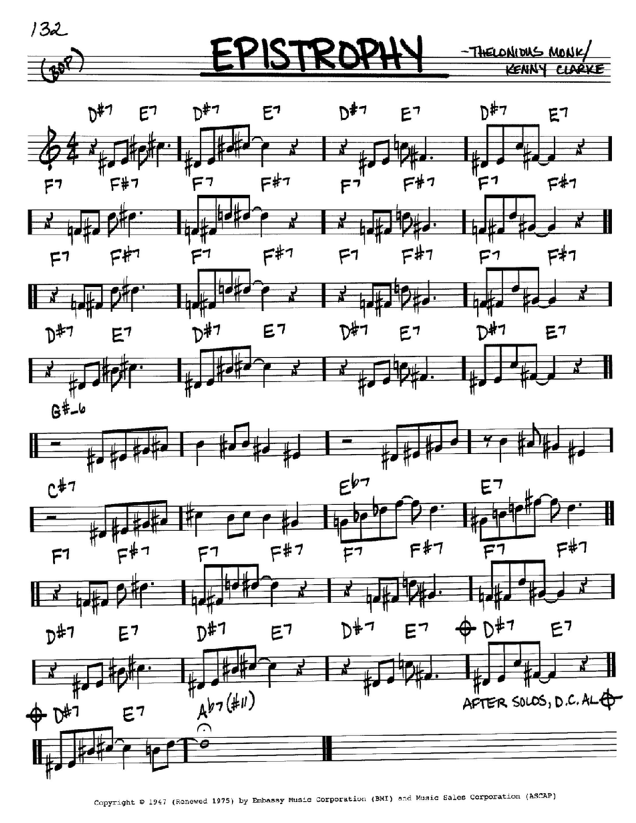 Epistrophy Piano scores gallery preview page 1