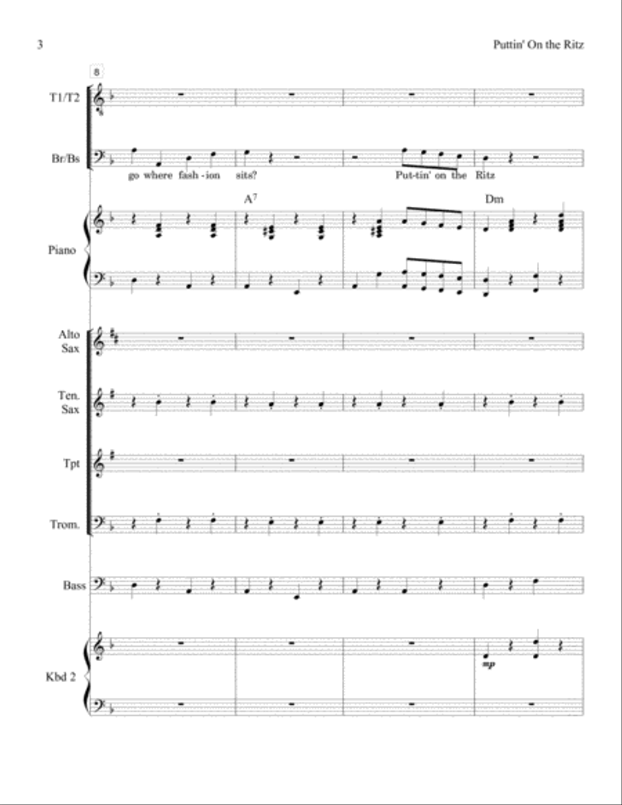 Puttin' On The Ritz Puttin' On The Ritz Small Ensemble scores gallery preview page 3