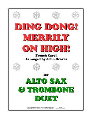 Book cover for Ding Dong! Merrily on High! - Alto Sax & Trombone Duet