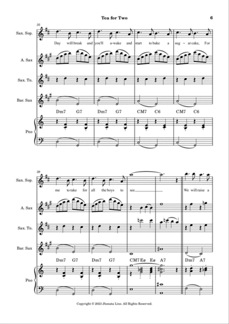 Tea For Two Small Ensemble scores gallery preview page 6
