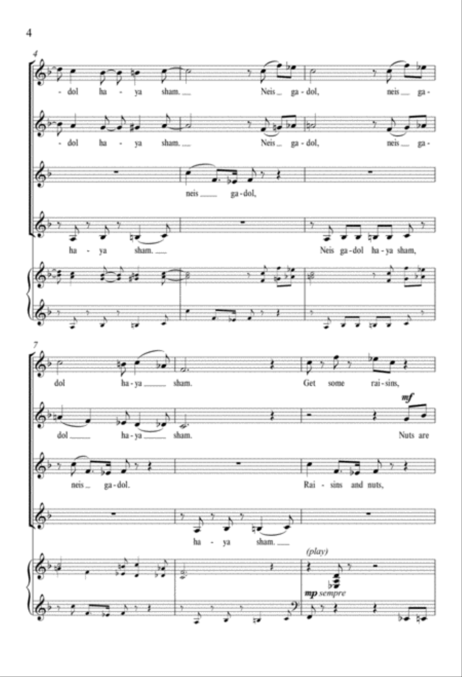 Funky Dreidl (I Had a Little Dreidl) SSAA scores gallery preview page 4