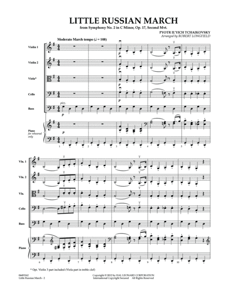 Little Russian March (from Symphony No. 2) - Full Score