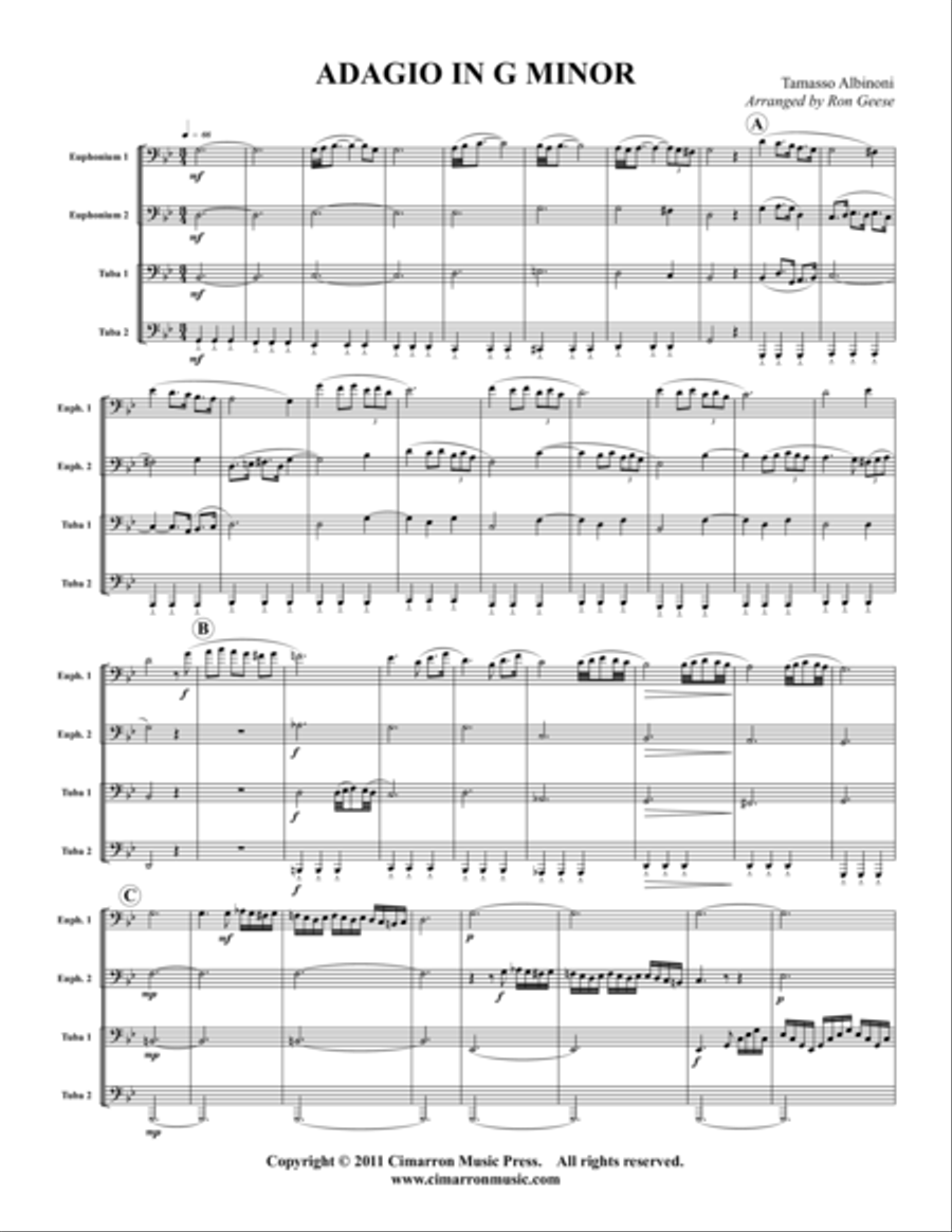 Adagio in G EETT scores gallery preview page 1