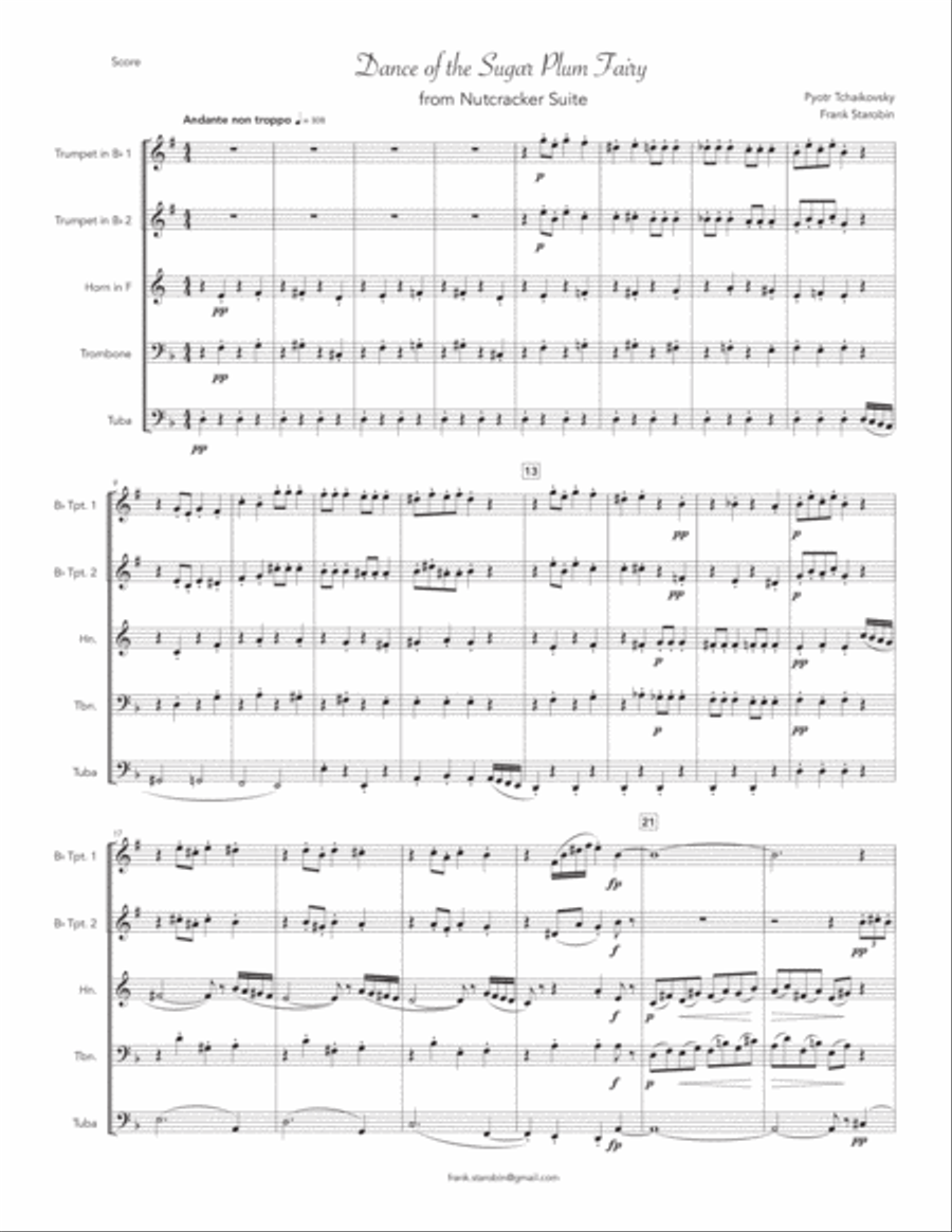 Dance of the Sugar Plum Fairy for Brass Quintet Brass Quintet scores gallery preview page 3