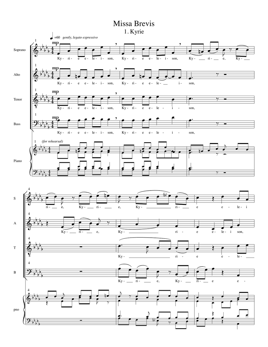 Missa Brevis for mixed choir a cappella 4-Part scores gallery preview page 2