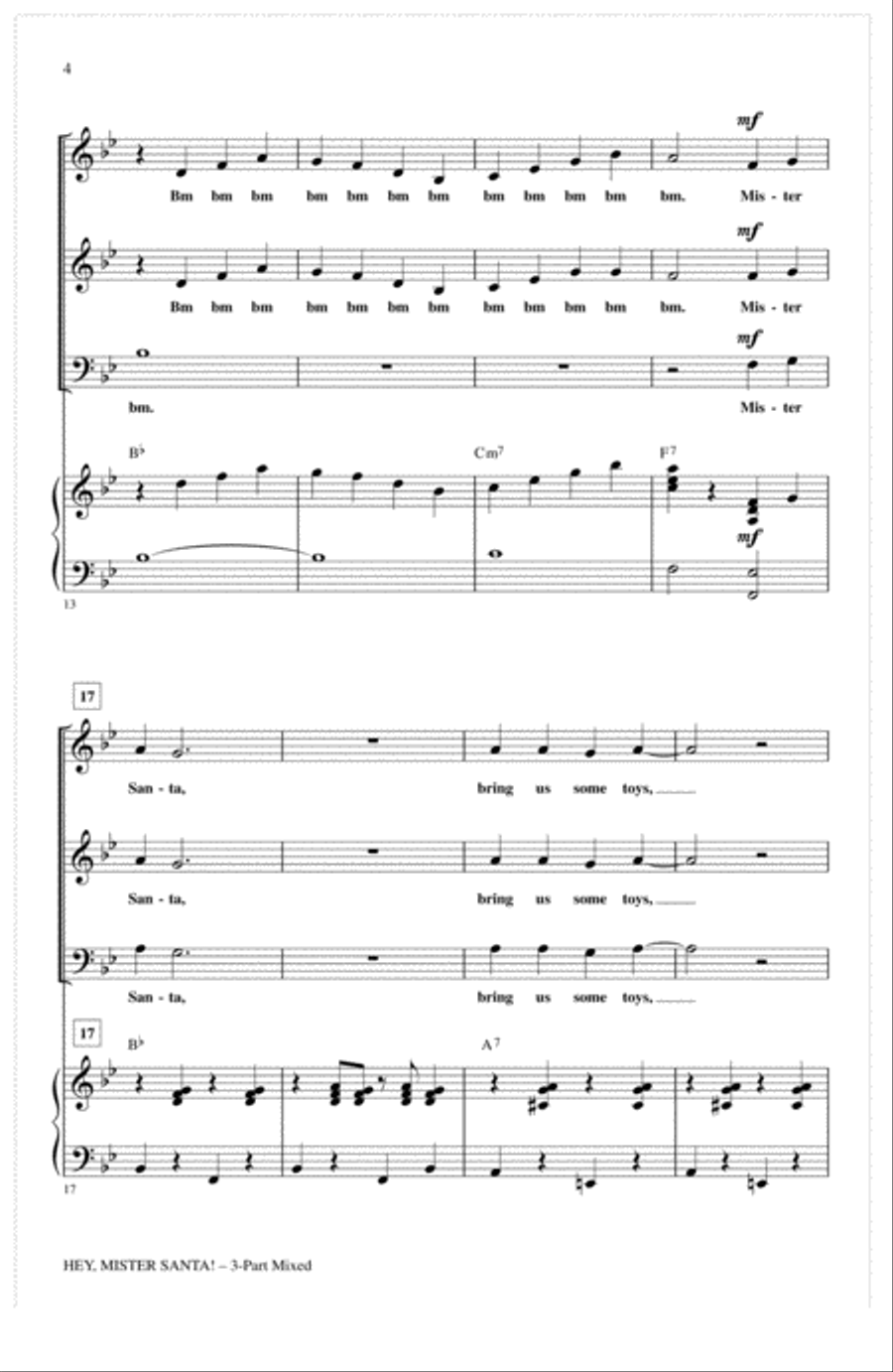 Hey Santa! 3-Part scores gallery preview page 2