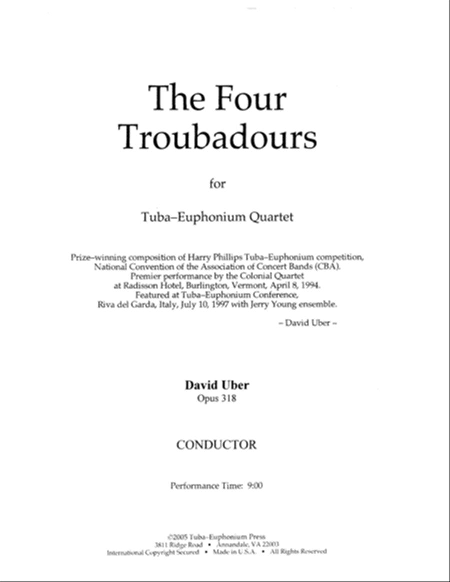 The Four Troubadours The Four Troubadours EETT scores gallery preview page 2