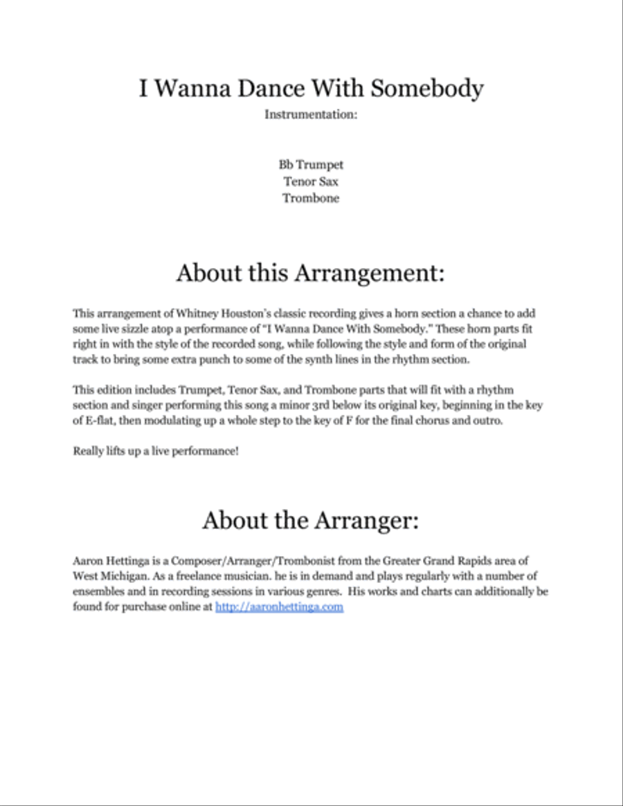 I Wanna Dance With Somebody Small Ensemble scores gallery preview page 2