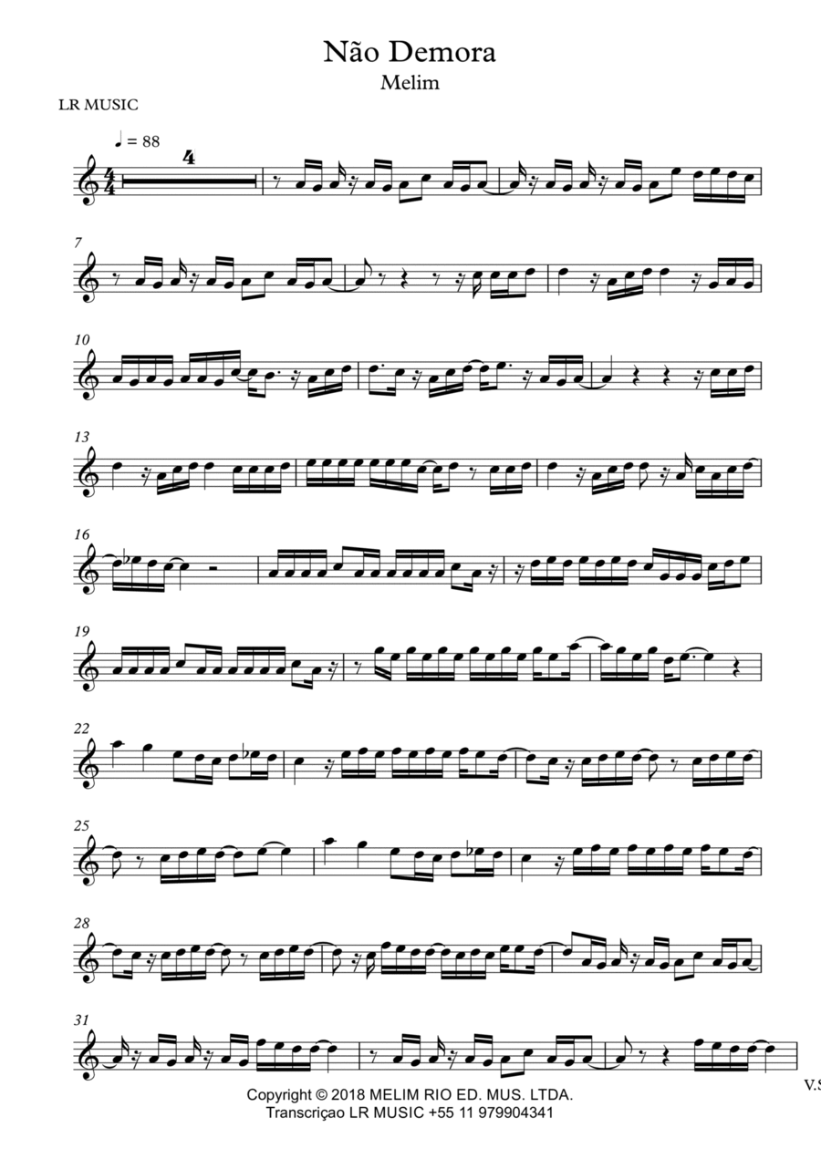 Nao Demora Alto Saxophone scores gallery preview page 1