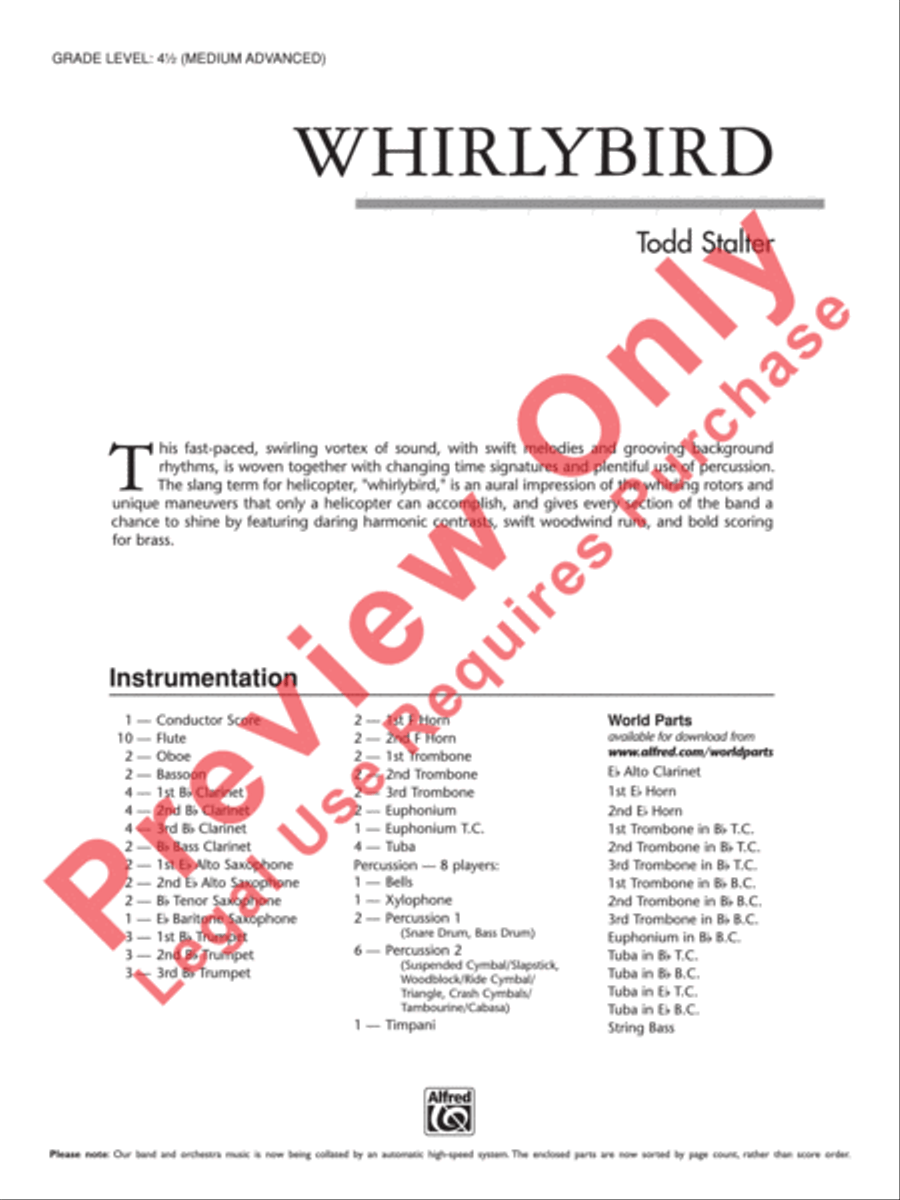 Whirlybird Whirlybird Concert Band scores gallery preview page 2