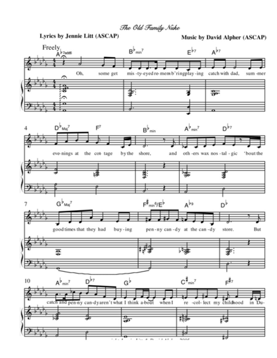The Old Family Nuke The Old Family Nuke Piano, Vocal, Guitar scores gallery preview page 1