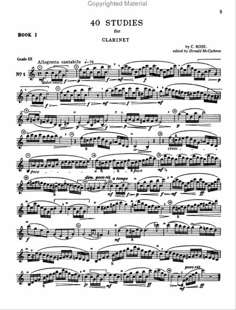 40 Studies for Clarinet, Book 1 Clarinet scores gallery preview page 2