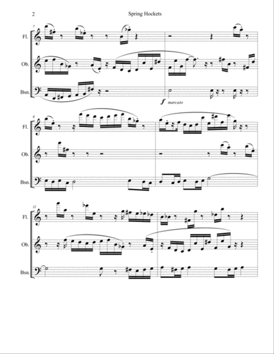 Spring Hockets for Flute, Oboe and Basoon Woodwind Trio scores gallery preview page 2