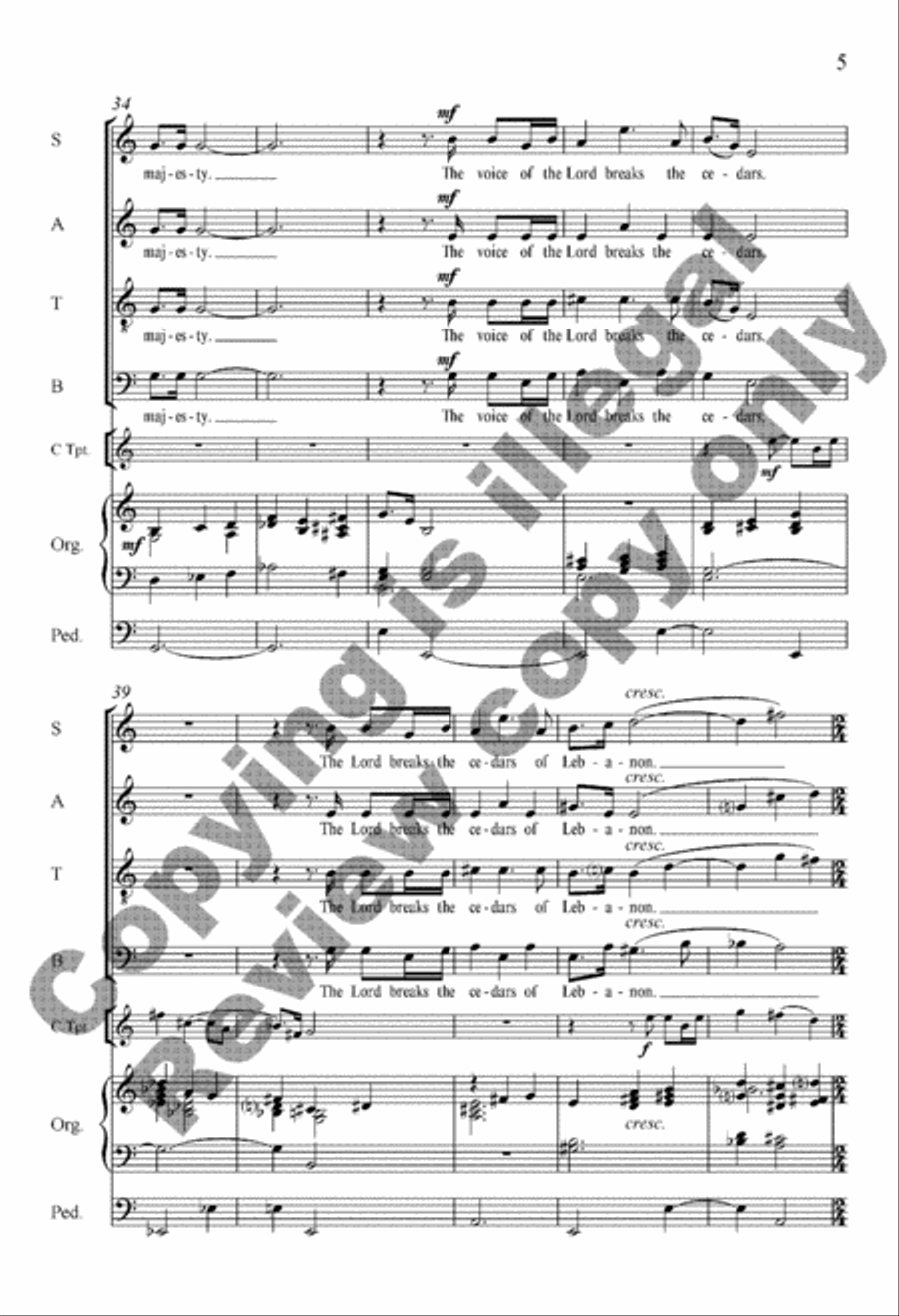 The Voice of the Lord 4-Part scores gallery preview page 5