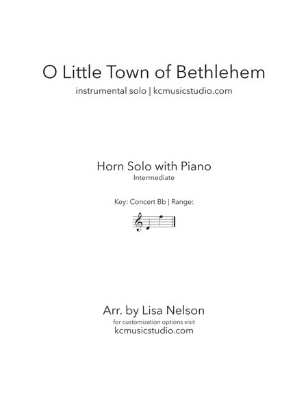 O Little Town of Bethlehem - Advanced Horn and Piano image number null