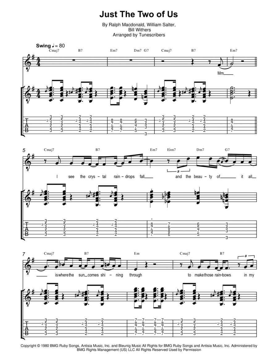 Just The Two of Us Just The Two of Us Electric Guitar scores gallery preview page 1