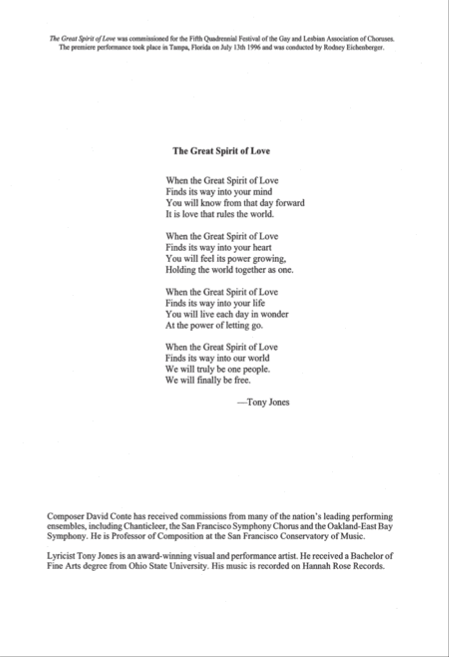 The Great Spirit of Love TTBB scores gallery preview page 2