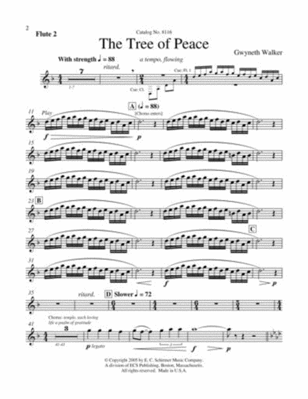 The Tree of Peace (Downloadable SSAA Orchestral Parts)