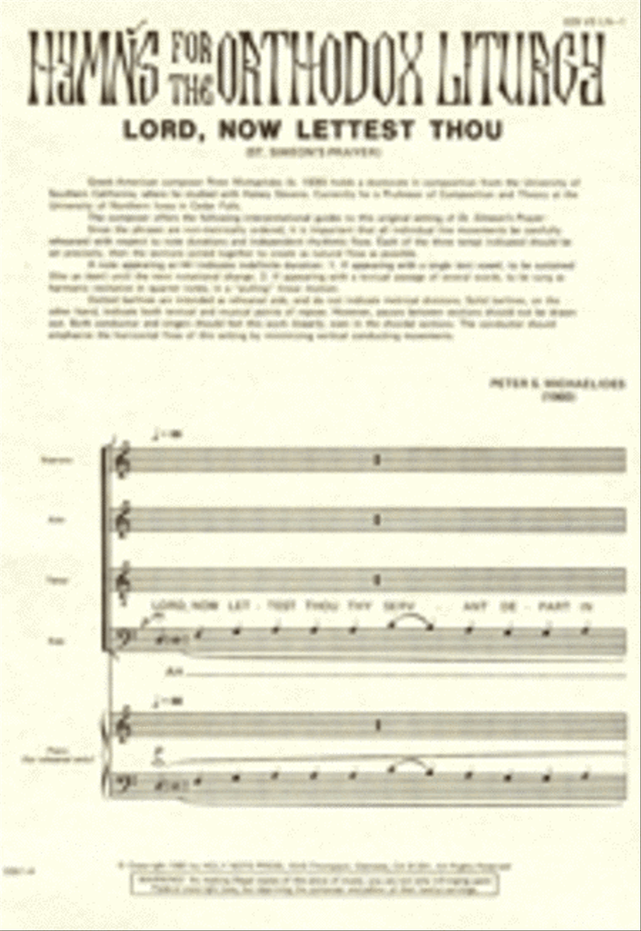 Lord, Now Lettest Thou (Nunc dimittis) 4-Part scores gallery preview page 1