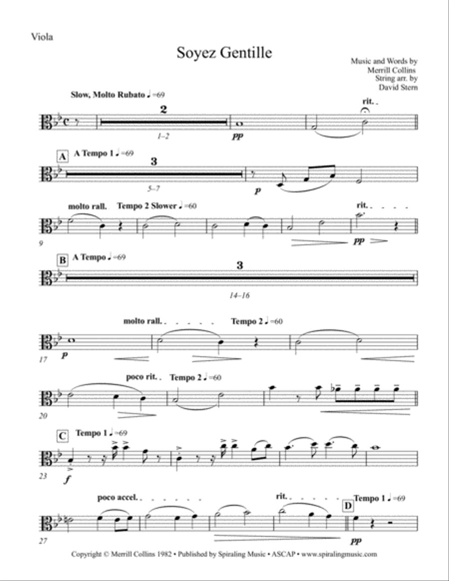 Soyez Gentille in Bb Viola