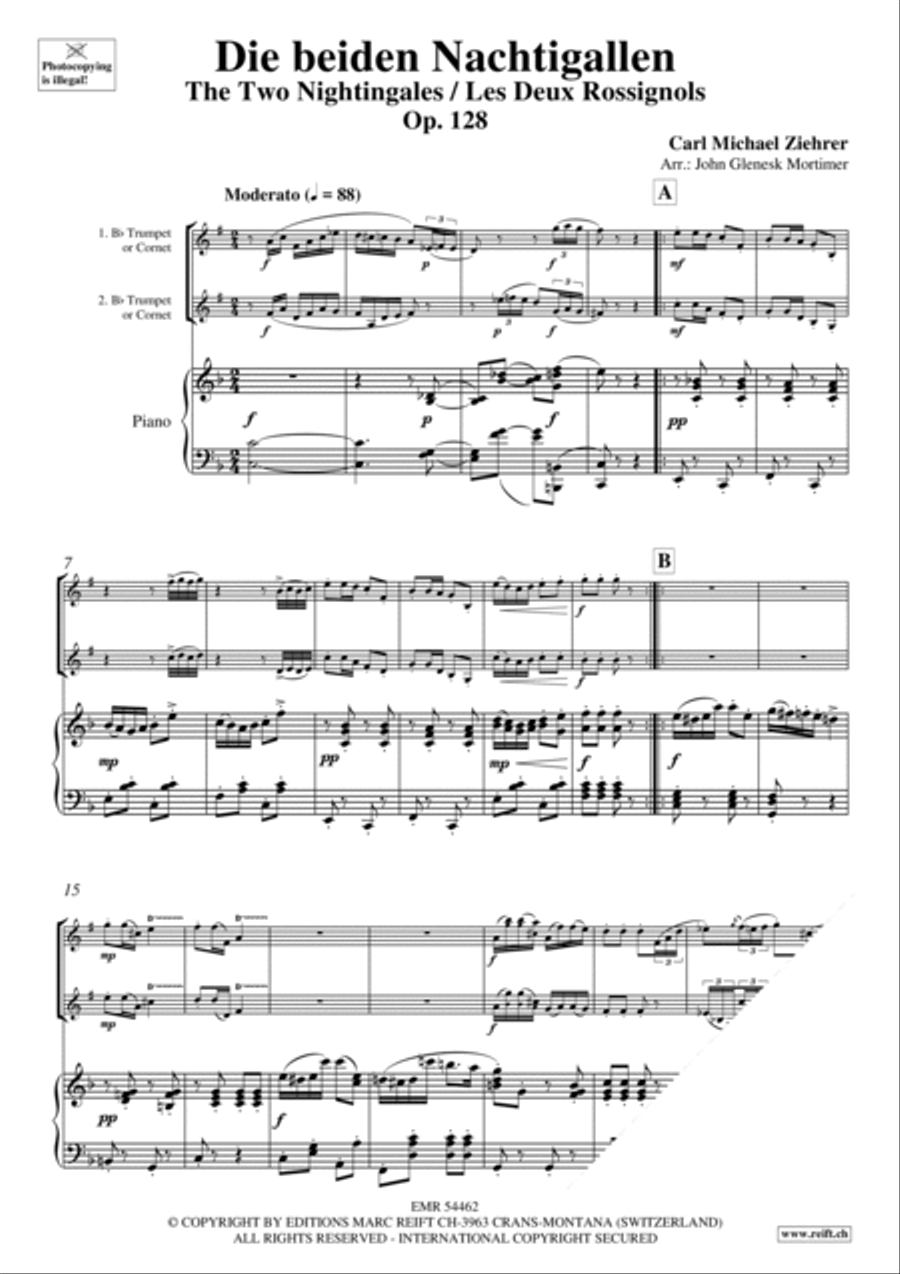 Die beiden Nachtigallen Trumpet Duet scores gallery preview page 3