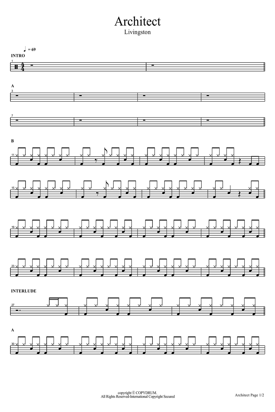 Architect Architect Drum Set scores gallery preview page 1