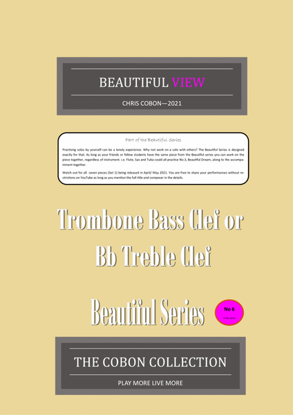 No.6 Beautiful View (Trombone Bass Clef or Bb Treble Clef) image number null