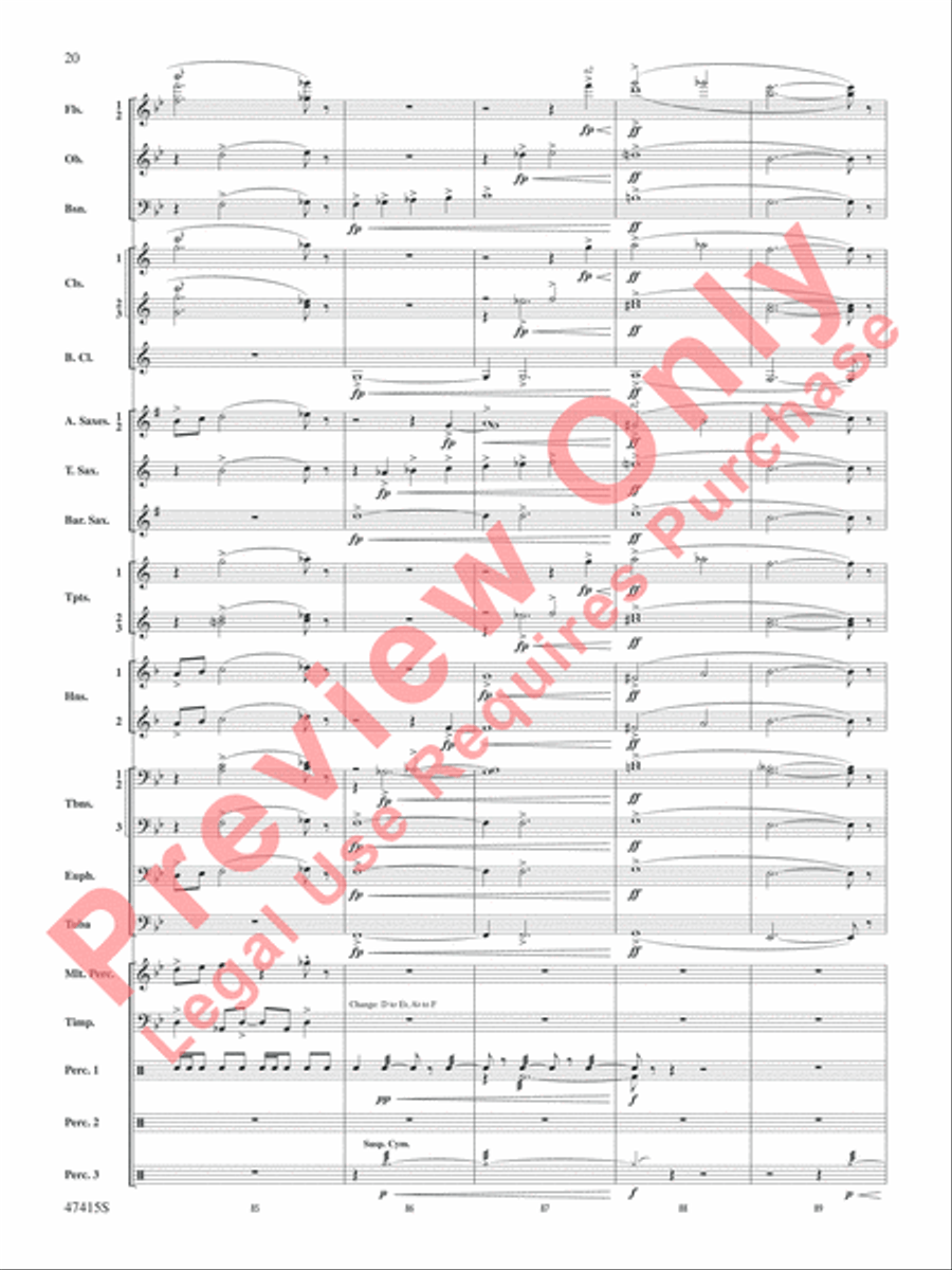 Blessed Are They Concert Band scores gallery preview page 21