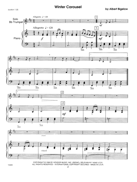 Kendor Recital Solos - Trumpet - Piano Accompaniment