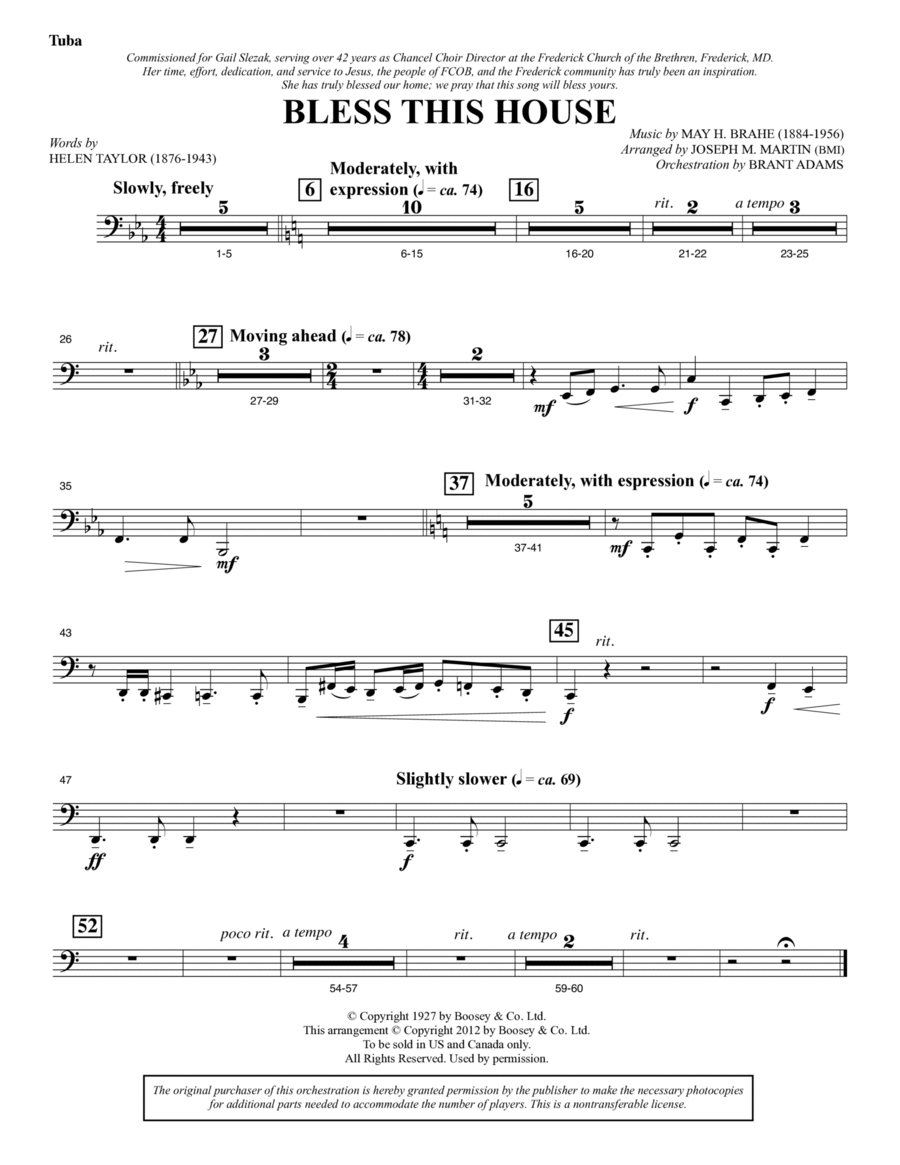 Bless This House - Tuba Choir scores gallery preview page 1