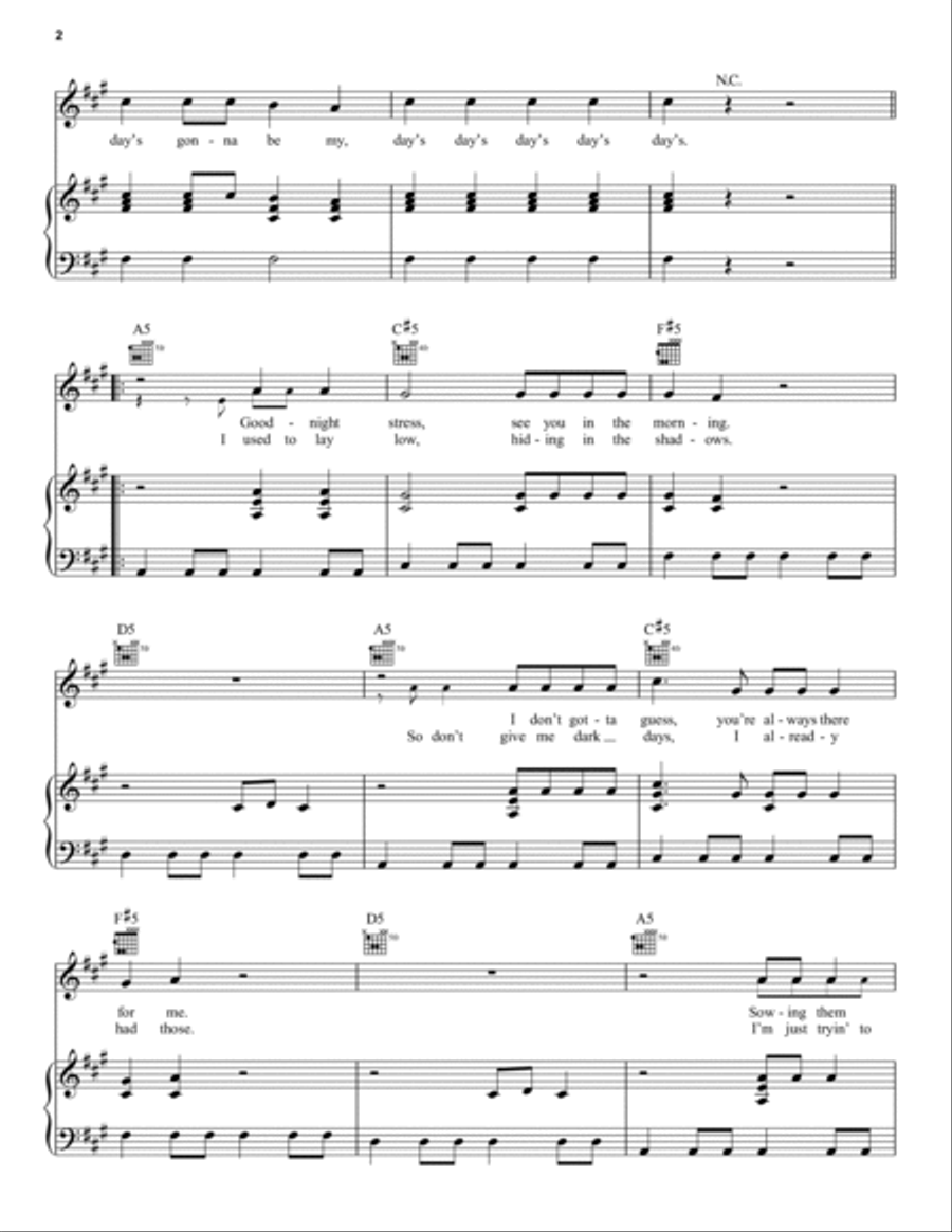 I Just Wanna Shine Piano, Vocal, Guitar scores gallery preview page 2