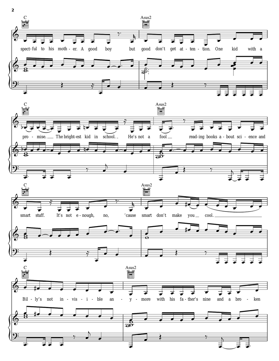 Stole Piano, Vocal, Guitar scores gallery preview page 2