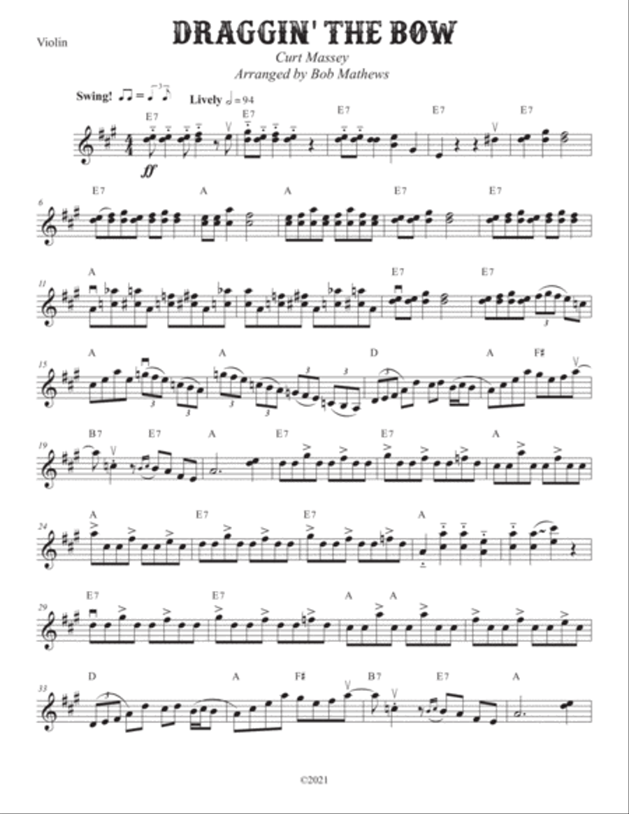 Draggin' The Bow for Fiddle Solo Violin Solo scores gallery preview page 2