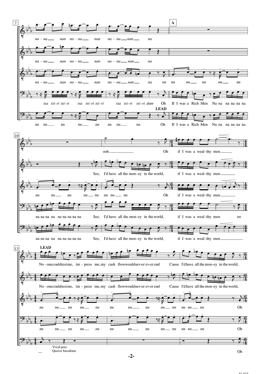 Rich Girl Rich Girl A Cappella scores gallery preview page 2