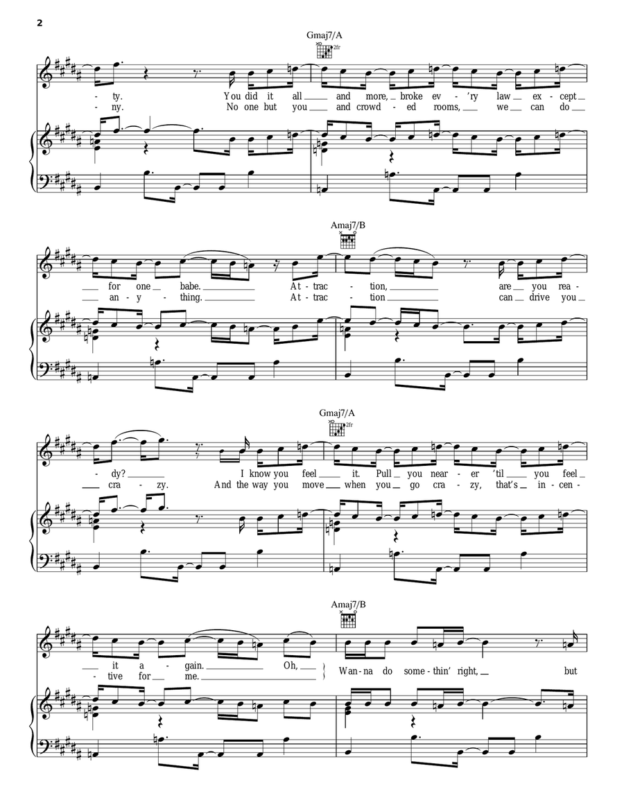 Take Back The Night Piano, Vocal, Guitar scores gallery preview page 2