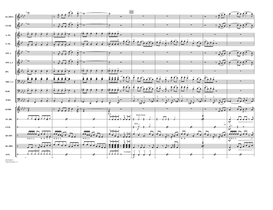 I Get Around - Conductor Score (Full Score) Marching Band scores gallery preview page 3