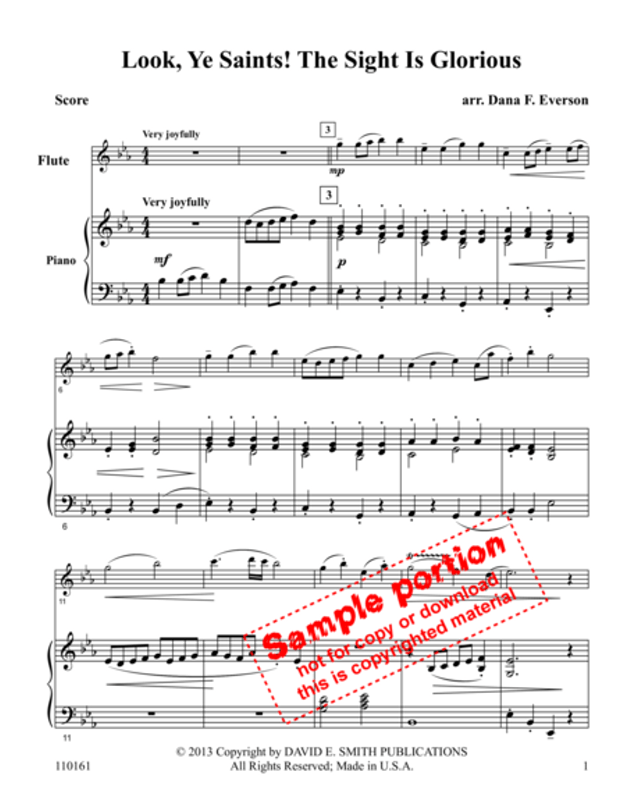 Look, Ye Saints! The Sight Is Glorious Flute Solo scores gallery preview page 2