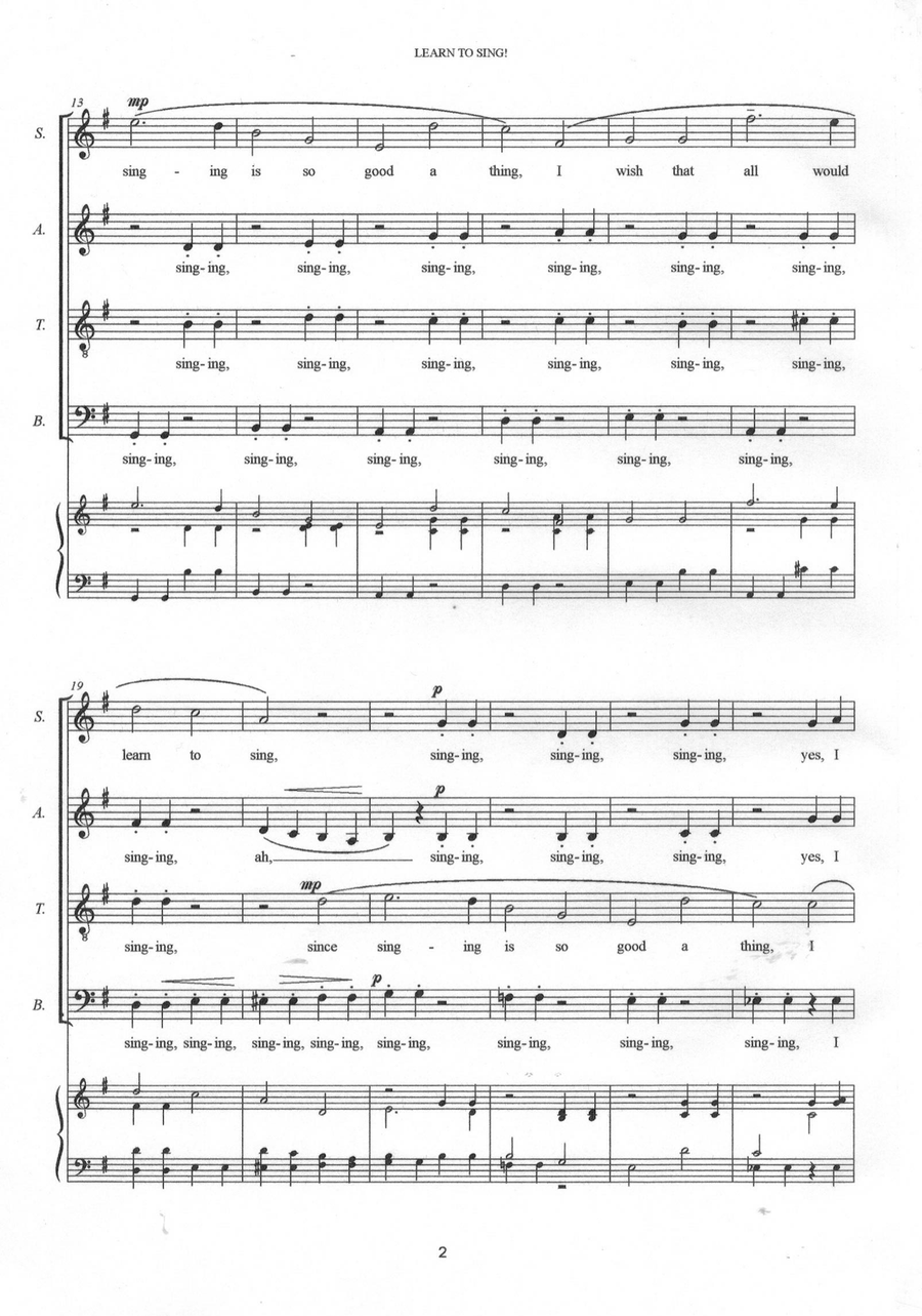 Learn to Sing! (SATB unaccompanied)