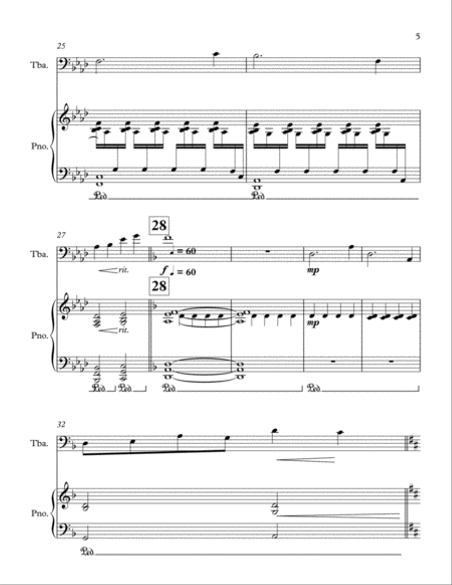Labyrinth- For solo tuba with piano accompaniment Piano scores gallery preview page 5