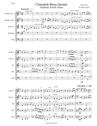 Hanukkah Medley for Brass Quintet-Score and Parts