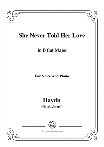Haydn-She Never Told Her Love in B flat Major, for Voice and Piano image number null