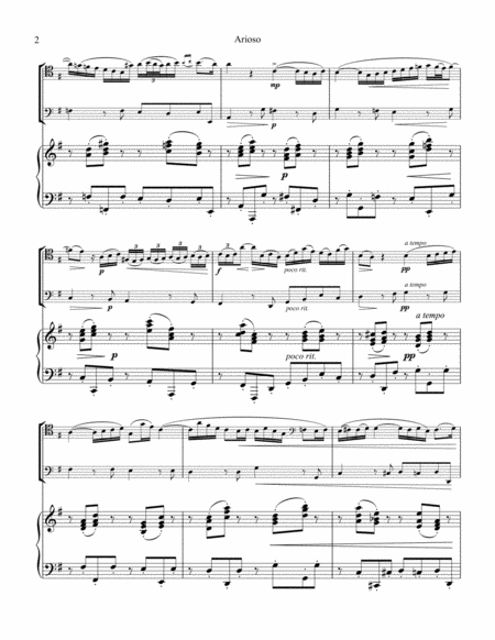 Arioso (Largo) from Cantata 156 for cello duo and piano image number null