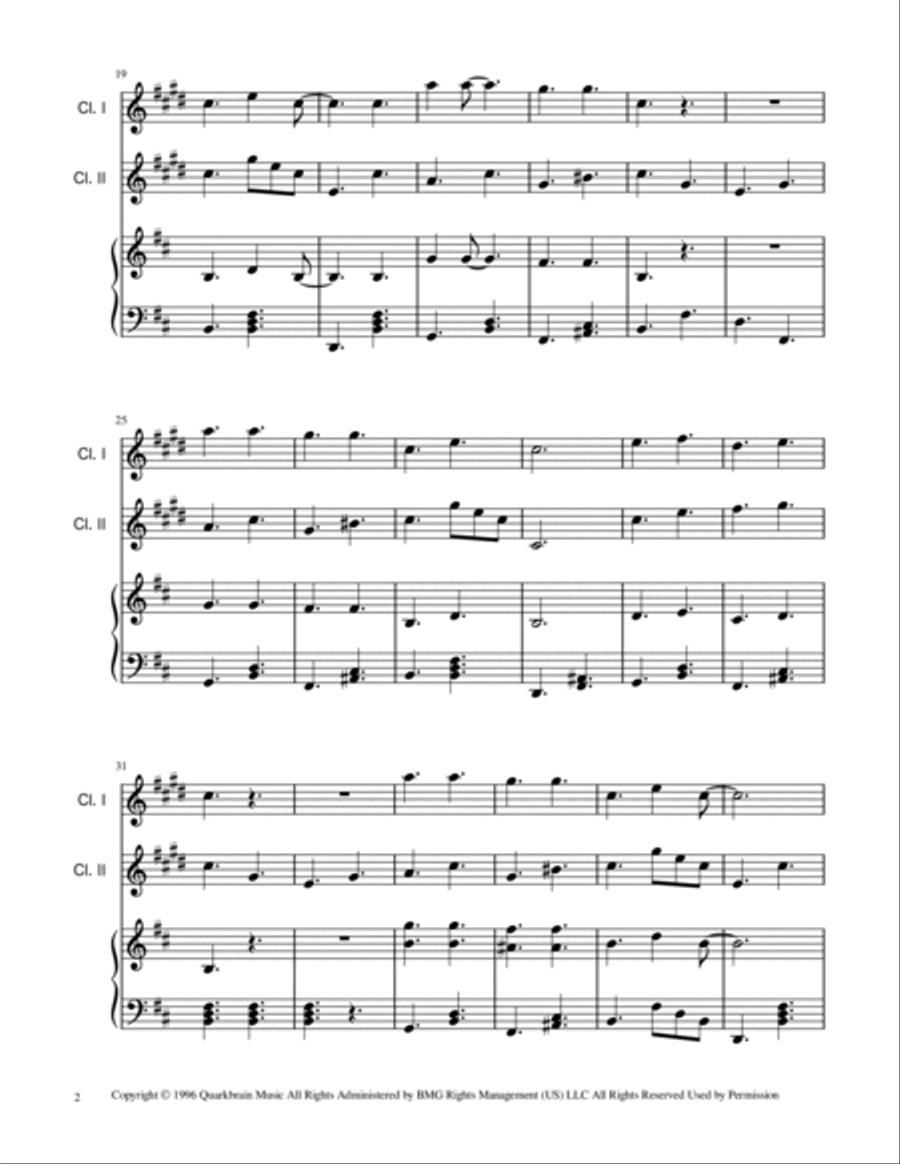 Spooky Scary Skeletons Clarinet Duet scores gallery preview page 2