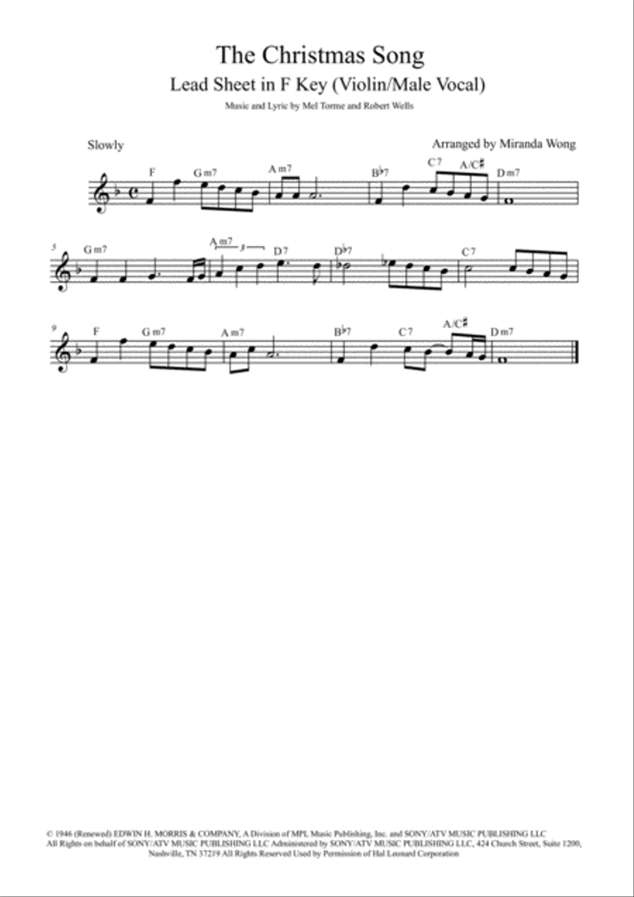 The Christmas Song (Chestnuts Roasting On An Open Fire) Piano, Vocal, Guitar scores gallery preview page 1